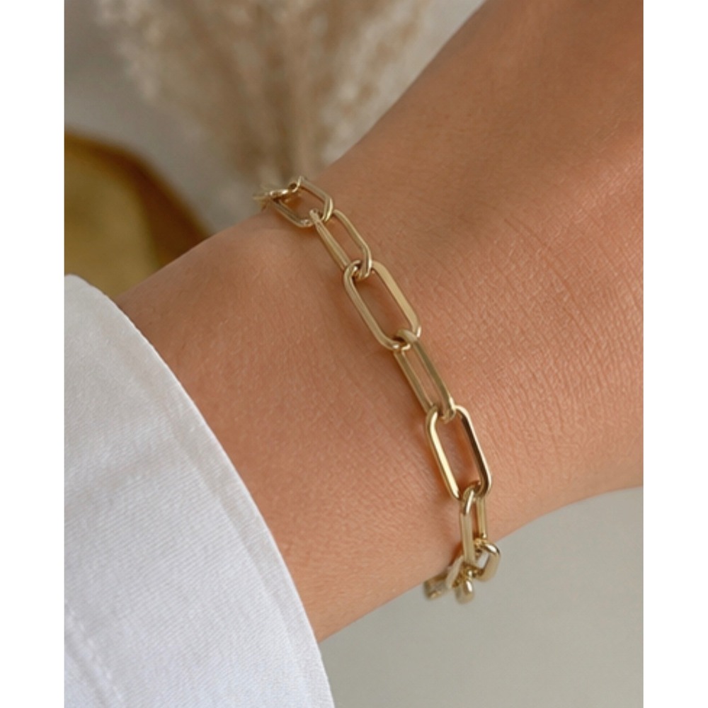 Gold Tone Bracelet Set Paperclip Toggle Textured Disc Peach Beaded 3pc Bundle